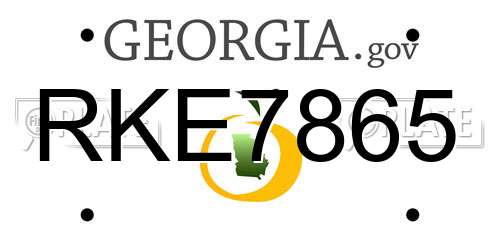 RKE7865 Georgia License Plate