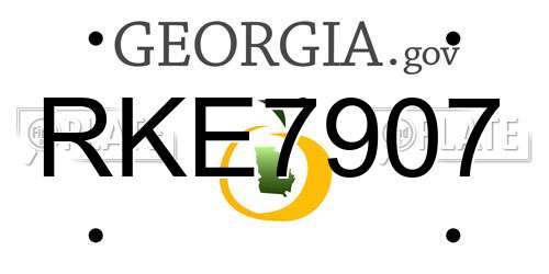 RKE7907 Georgia License Plate