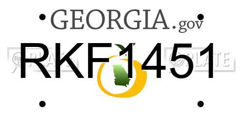 RKF1451 Georgia License Plate