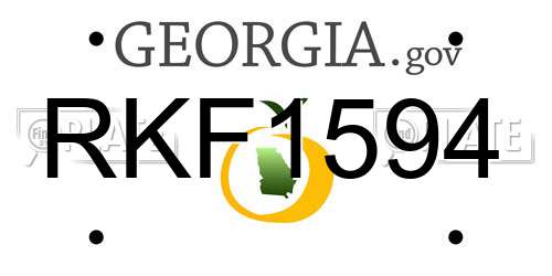 RKF1594 Georgia License Plate