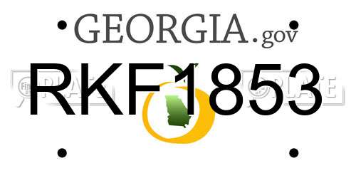 RKF1853 Georgia License Plate