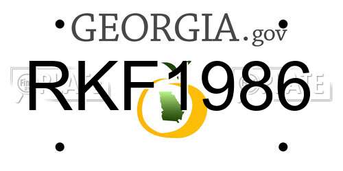 RKF1986 Georgia License Plate