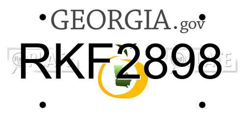 RKF2898 Georgia License Plate