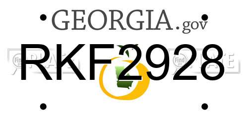 RKF2928 Georgia License Plate