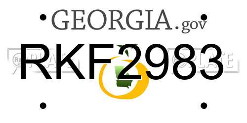 RKF2983 Georgia License Plate