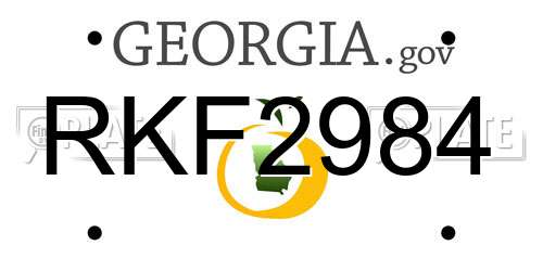 RKF2984 Georgia License Plate