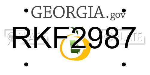 RKF2987 Georgia License Plate