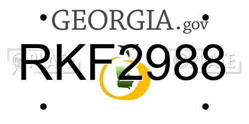 RKF2988 Georgia License Plate