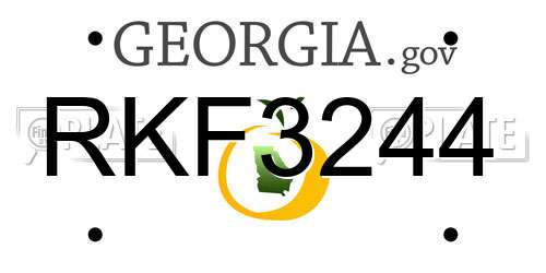RKF3244 Georgia License Plate