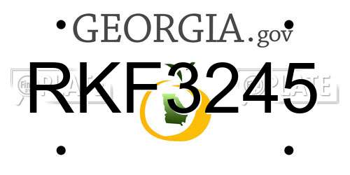 RKF3245 Georgia License Plate