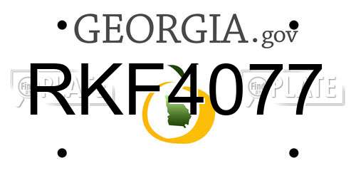 RKF4077 Georgia License Plate