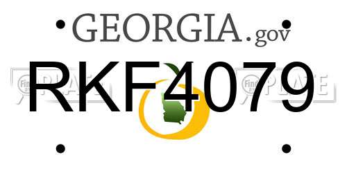 RKF4079 Georgia License Plate