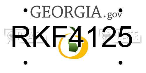 RKF4125 Georgia License Plate
