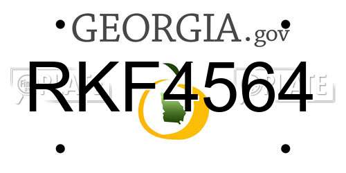 RKF4564 Georgia License Plate