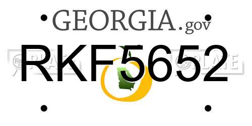 RKF5652 Georgia License Plate