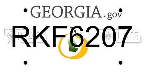 RKF6207 Georgia License Plate