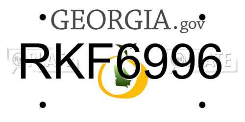 RKF6996 Georgia License Plate