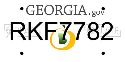 RKF7782 Georgia License Plate