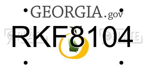 RKF8104 Georgia License Plate