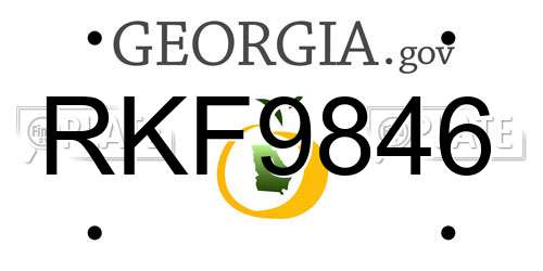 RKF9846 Georgia License Plate