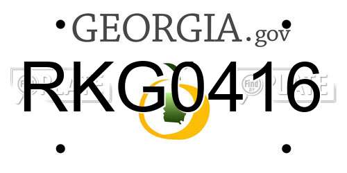 RKG0416 Georgia License Plate