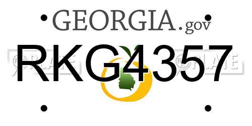 RKG4357 Georgia License Plate