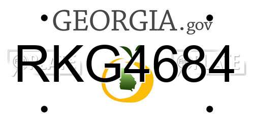 RKG4684 Georgia License Plate
