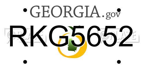 RKG5652 Georgia License Plate