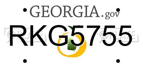 RKG5755 Georgia License Plate