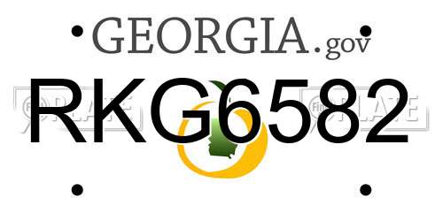 RKG6582 Georgia License Plate