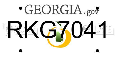 RKG7041 Georgia License Plate
