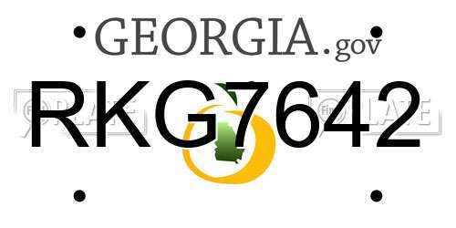 RKG7642 Georgia License Plate