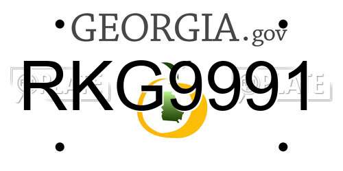 RKG9991 Georgia License Plate