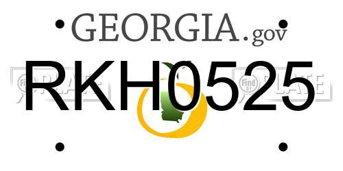 RKH0525 Georgia License Plate