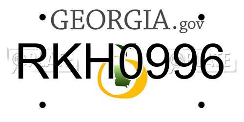 RKH0996 Georgia License Plate