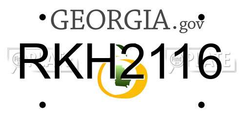 RKH2116 Georgia License Plate