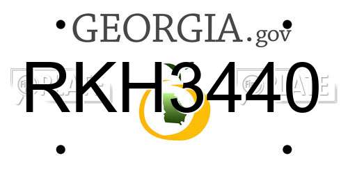 RKH3440 Georgia License Plate