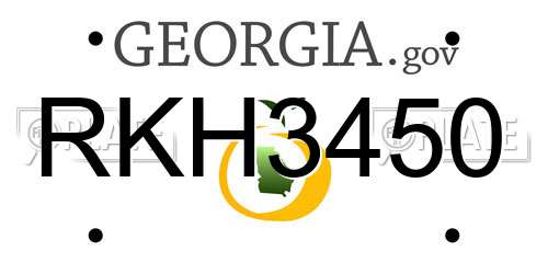 RKH3450 Georgia License Plate