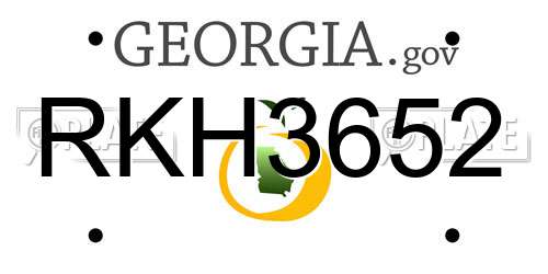 RKH3652 Georgia License Plate