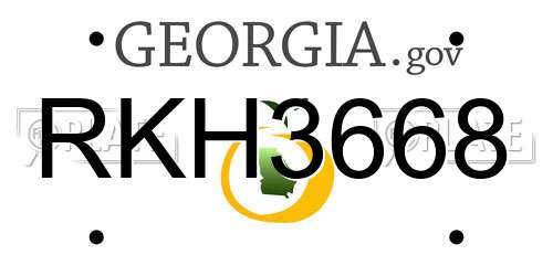 RKH3668 Georgia License Plate