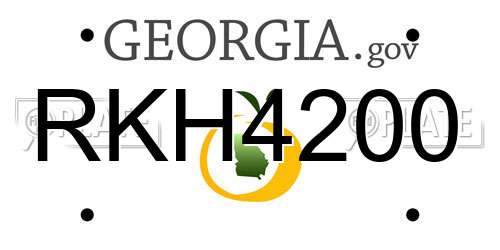 RKH4200 Georgia License Plate