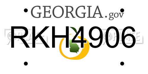 RKH4906 Georgia License Plate