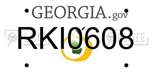 RKI0608 Georgia License Plate