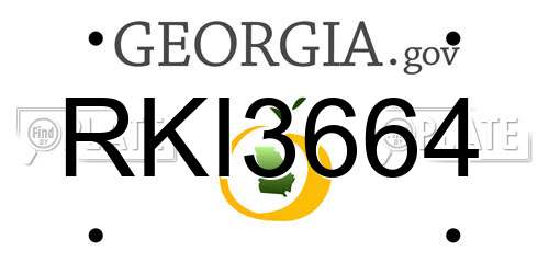 RKI3664 Georgia License Plate