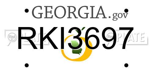 RKI3697 Georgia License Plate