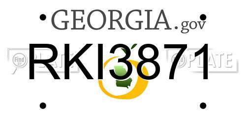 RKI3871 Georgia License Plate
