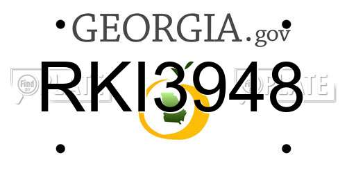 RKI3948 Georgia License Plate
