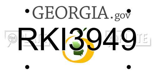 RKI3949 Georgia License Plate