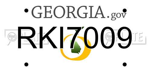 RKI7009 Georgia License Plate