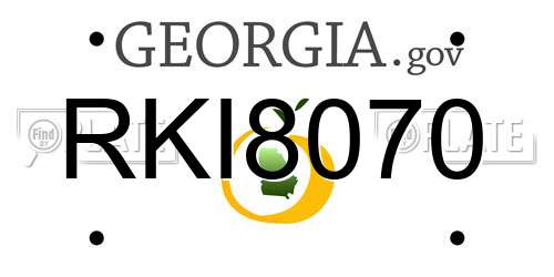 RKI8070 Georgia License Plate